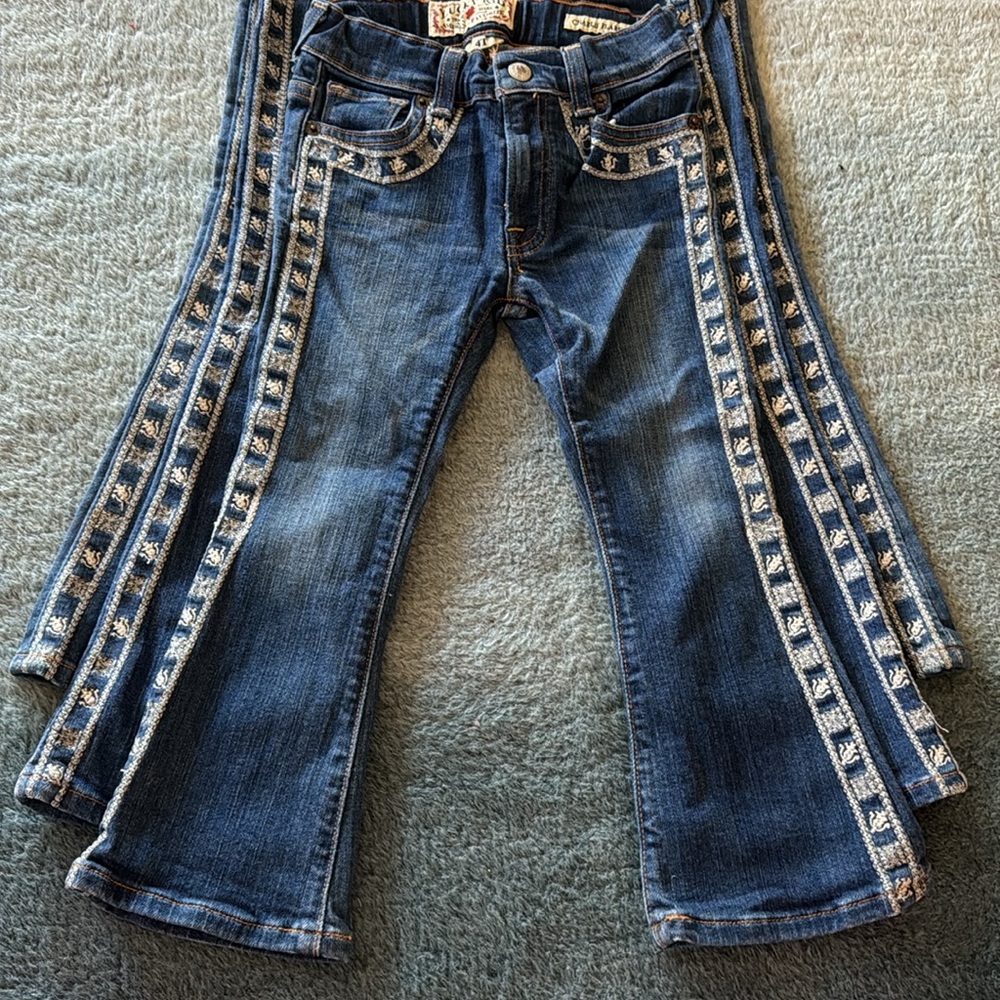 Lucky Brand High Quality Embroidered Charlie Flare Girls Jeans. Sizes 4T, 5T, 6T
